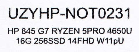 Hewlett-Packard HP EliteBook 845 G7 AMD RYZEN 5 PRO 4650U 16GB 256GB SSD 14" FHD (US QWERTY) Win11pro + zasilacz UŻYWANY