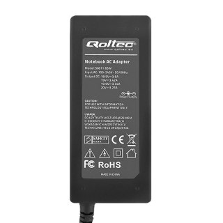 Qoltec Zasilacz Qoltec 50011 do notebooka (18,5 V, 19 V, 19,5 V, 20 V; 3,25 A, 3,42 A, 3,5 A; 65W; 4.8 mm, 5.0 mm, 5.5 mm, 6.5 mm, 7.4 