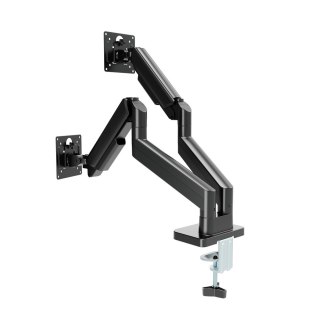 GEMBIRD GEMBIRD BIURKOWE RAMIĘ/UCHWYT NA DWA MONITORY (REGULOWANE) 17"-32", OBCIĄŻENIE DO 10KG, KOLOR CZARNY