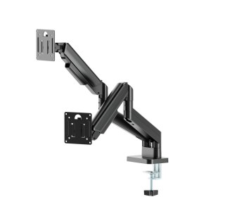 GEMBIRD GEMBIRD BIURKOWE RAMIĘ/UCHWYT NA DWA MONITORY (REGULOWANE) 17"-32", OBCIĄŻENIE DO 10KG, KOLOR CZARNY