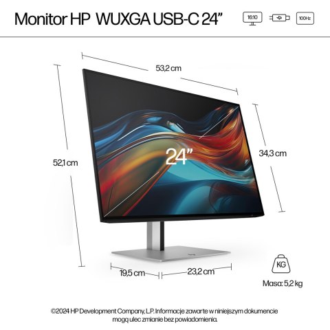 Hewlett-Packard MONITOR HP LED 24"S7 Pro 724pu (8Y2F7AA) 100Hz