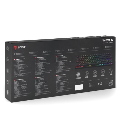 SAVIO SAVIO KLAWIATURA MECHANICZNA RGB OUTEMU RED TEMPEST X2