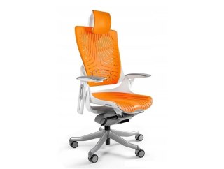 UNIQUE Fotel biurowy Wau 2 TPE-12 elastomer mango/biały