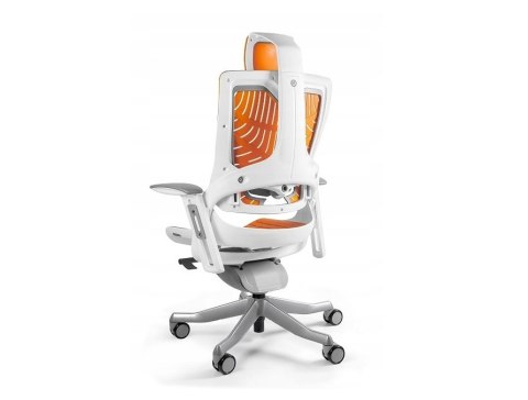 UNIQUE Fotel biurowy Wau 2 TPE-12 elastomer mango/biały