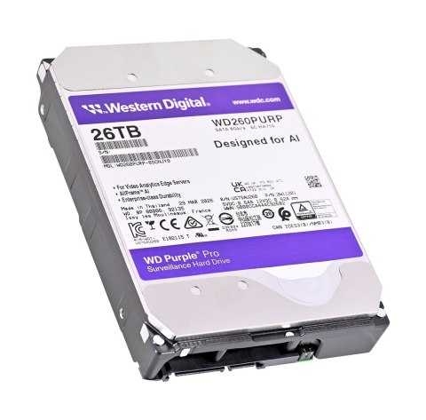 WD Dysk HDD WD Purple Pro WD260PURP (26 TB ; 3.5"; 512 MB; 7200 obr/min)