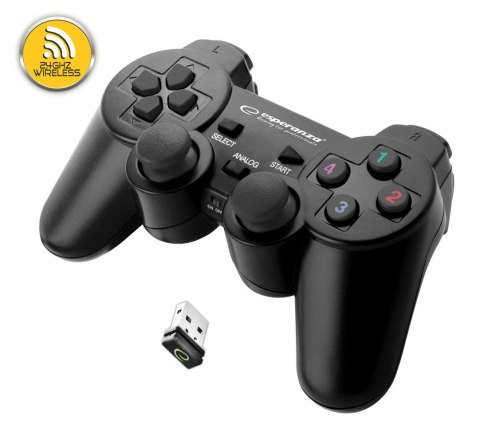 Esperanza Gamepad bezprzewodowy Esperanza 2.4GH PS3/PC GLADIATOR EGG108K czarny