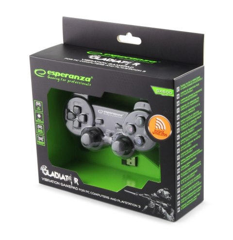 Esperanza Gamepad bezprzewodowy Esperanza 2.4GH PS3/PC GLADIATOR EGG108K czarny