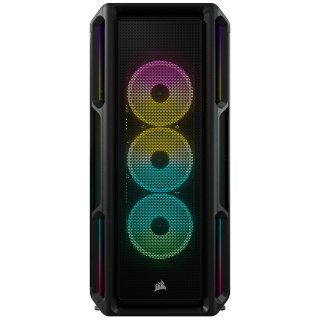 Corsair Korsarz | Inteligentna obudowa ze szkła hartowanego | iCUE 5000T RGB | Szyba boczna | Czarny | Wieża środkowa | Zasilacz w zesta