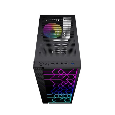 GEMBIRD GEMBIRD OBUDOWA FORNAX 2500 MIDI-TOWER (1X USB 3.0, 2X USB 2.0, HD AUDIO, SZKLANY PANEL BOCZNY) CZARNA