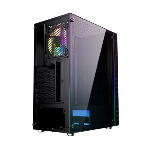 GEMBIRD GEMBIRD OBUDOWA FORNAX 2500 MIDI-TOWER (1X USB 3.0, 2X USB 2.0, HD AUDIO, SZKLANY PANEL BOCZNY) CZARNA