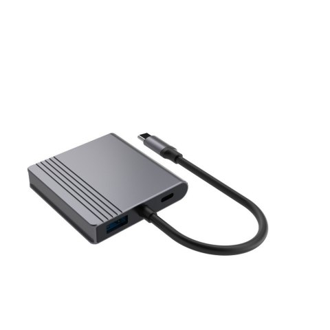 Gembird Adapter USB Type-C 3 w 1 (port USB + HDMI + PD), gwiezdna szarość