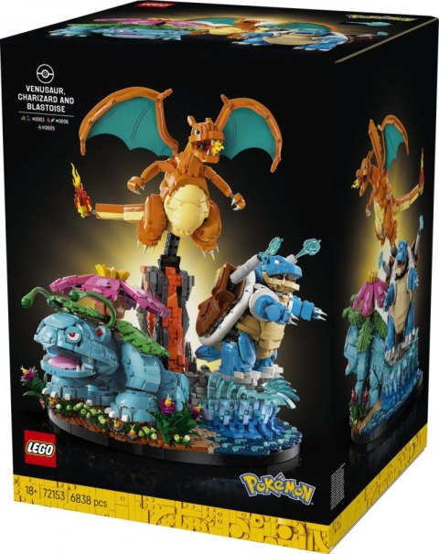 LEGO Klocki Pokemon 72153 Venusaur, Charizard i Blastoise