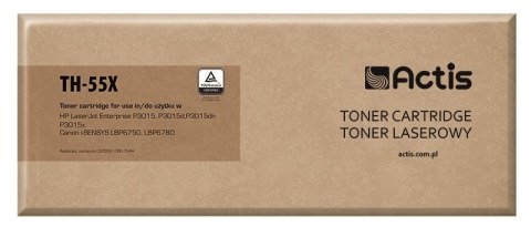 ACTIS Actis TH-55X Toner (zamiennik HP 55X CE255X, Canon CRG-724H; Standard; 12500 stron; czarny)