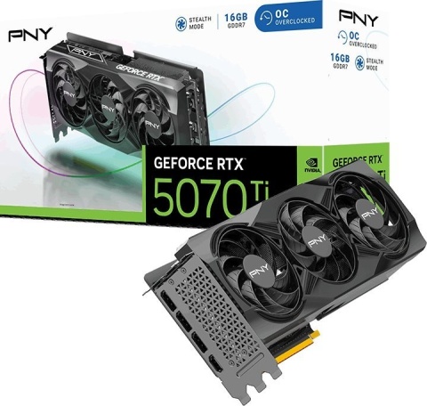 Karta graficzna PNY GeForce RTX 5070 Ti Triple Fan Overclocked 16GB GDDR7 DLSS4 (VCG5070T16TFXPB1-O)