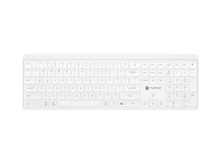 Natec Klawiatura Tang US bezprzewodowa BT + 2.4GHz cicha Slim biała