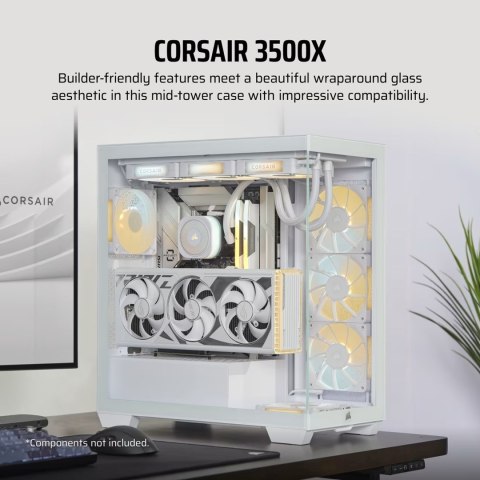 Corsair Obudowa Corsair 3500X RSR ARGB Tempered Glass Mid-Tower, White