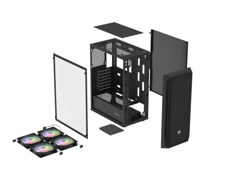 FURY FURY OBUDOWA KOMPUTEROWA FURY SHOBO SH4F RGB MIDI Z OKNEM CZARNA