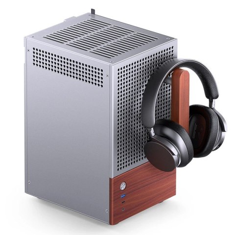 Jonsbo Obudowa PC Jonsbo T6 Mini-Tower, Mini-ITX, szkło hartowane, drewno - srebrna