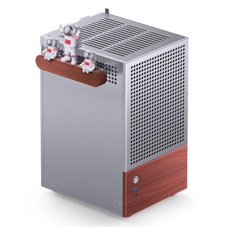 Jonsbo Obudowa PC Jonsbo T6 Mini-Tower, Mini-ITX, szkło hartowane, drewno - srebrna