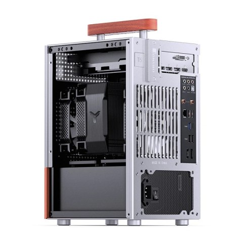 Jonsbo Obudowa PC Jonsbo T6 Mini-Tower, Mini-ITX, szkło hartowane, drewno - srebrna