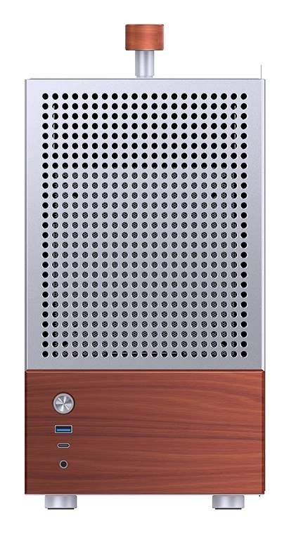 Jonsbo Obudowa PC Jonsbo T6 Mini-Tower, Mini-ITX, szkło hartowane, drewno - srebrna