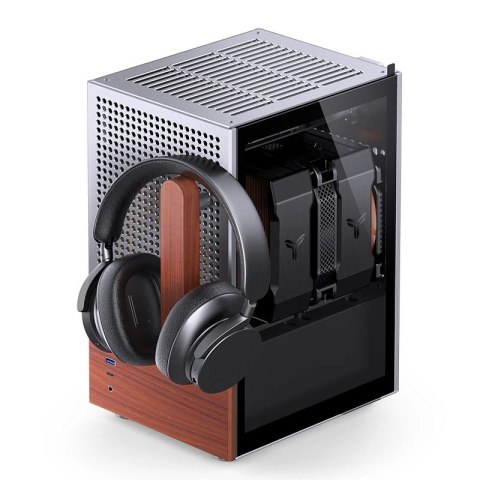 Jonsbo Obudowa PC Jonsbo T6 Mini-Tower, Mini-ITX, szkło hartowane, drewno - srebrna