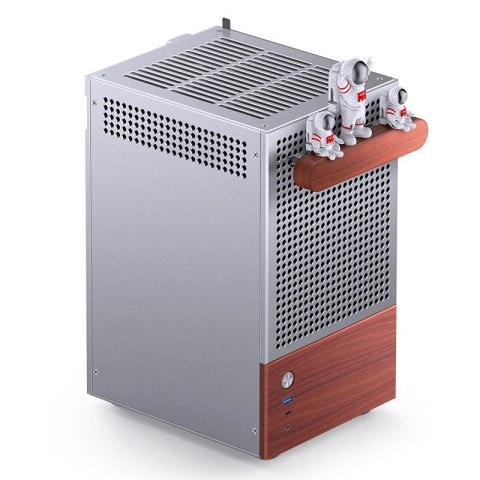 Jonsbo Obudowa PC Jonsbo T6 Mini-Tower, Mini-ITX, szkło hartowane, drewno - srebrna