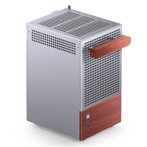 Jonsbo Obudowa PC Jonsbo T6 Mini-Tower, Mini-ITX, szkło hartowane, drewno - srebrna
