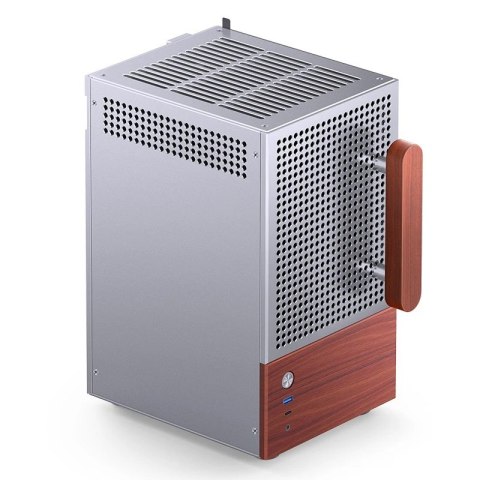 Jonsbo Obudowa PC Jonsbo T6 Mini-Tower, Mini-ITX, szkło hartowane, drewno - srebrna