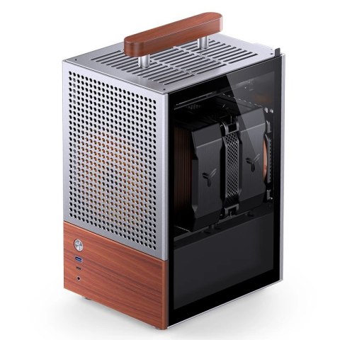 Jonsbo Obudowa PC Jonsbo T6 Mini-Tower, Mini-ITX, szkło hartowane, drewno - srebrna