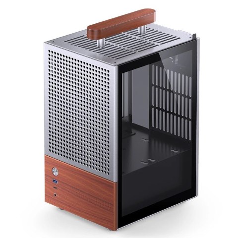 Jonsbo Obudowa PC Jonsbo T6 Mini-Tower, Mini-ITX, szkło hartowane, drewno - srebrna