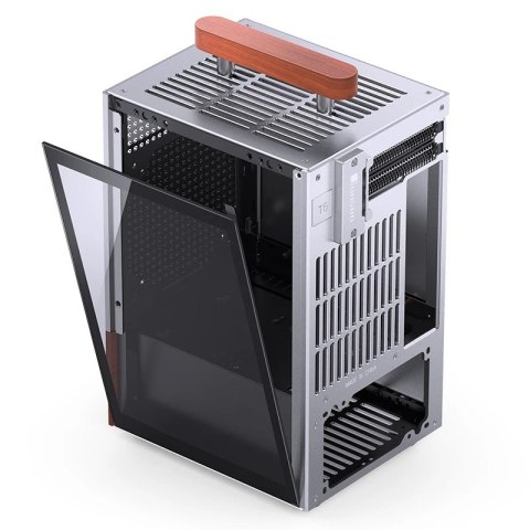 Jonsbo Obudowa PC Jonsbo T6 Mini-Tower, Mini-ITX, szkło hartowane, drewno - srebrna