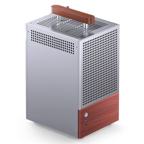 Jonsbo Obudowa PC Jonsbo T6 Mini-Tower, Mini-ITX, szkło hartowane, drewno - srebrna