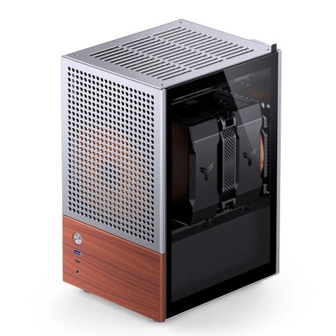 Jonsbo Obudowa PC Jonsbo T6 Mini-Tower, Mini-ITX, szkło hartowane, drewno - srebrna