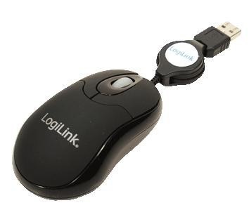 LogiLink Myszka mini z rozwijanym kablem USB