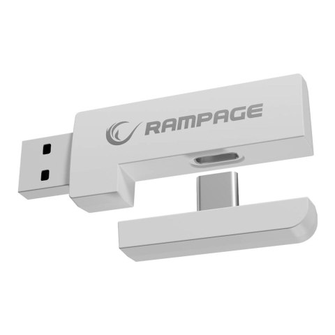 RAMPAGE RAMPAGE SŁUCHAWKI BEZPRZEWODOWE NAUSZNE RETSU BT 2.4G RGB WHITE