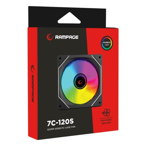 RAMPAGE RAMPAGE WENTYLATOR DO OBUDOWY 120MM 1800RPM INFINITE LOOP ARGB BLACK PWM