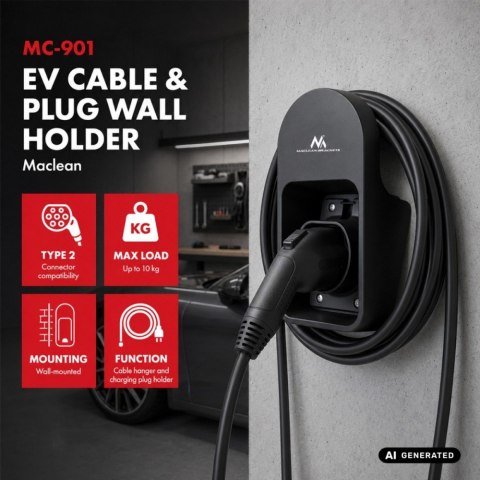Maclean Uchwyt ścienny na kabel do ładowarki EV MC-901