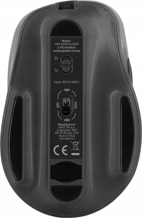YENKEE Mysz bezprzewodowa 2,4Ghz akumulator 6 przycisków 2400DPI