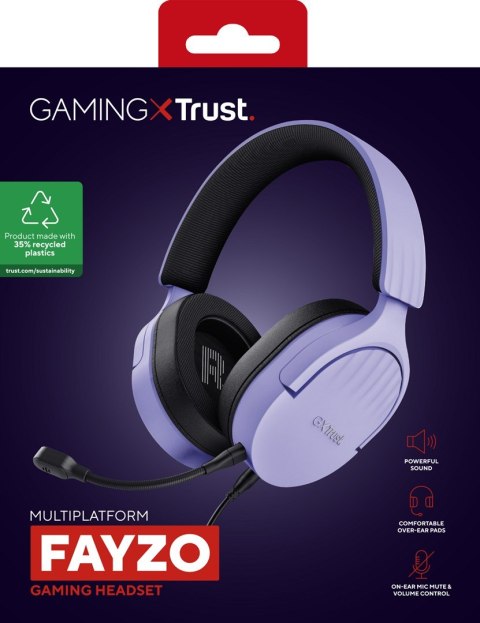 Trust Słuchawki TRUST GXT489P FAYZO PURPLE