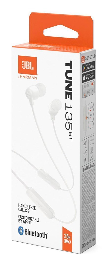 JBL Słuchawki bezprzewodowe JBL Tune 135BT białe