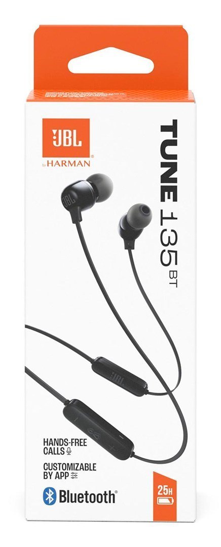 JBL JBL T135BTBLK Słuchawki dokanałowe Bluetooth, czarne