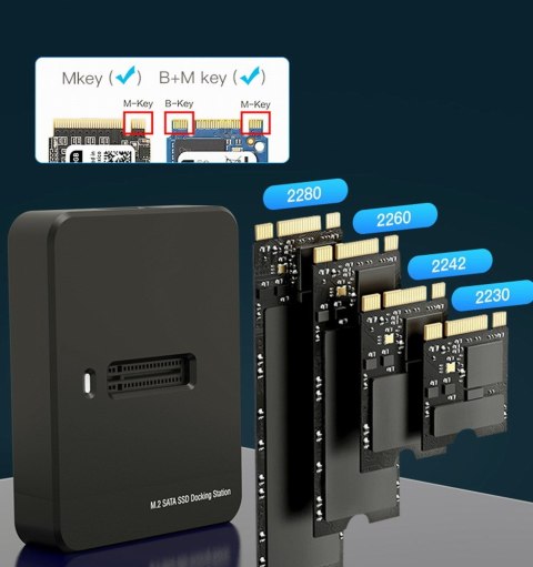 GEMBIRD GEMBIRD STACJA DOKUJĄCA DO DYSKÓW M.2 SATA I NVME SSD CZARNA
