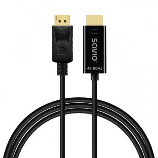 Savio Kabel Display Port do HDMI CL-189 4K 60Hz, 1,5m