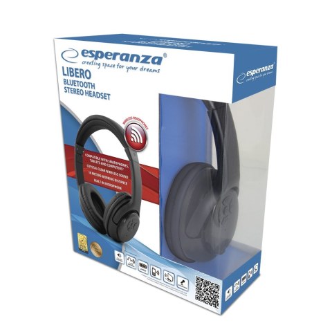 Esperanza Słuchawki Bluetooth LIBERO EH163K czarne