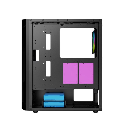 GEMBIRD GEMBIRD OBUDOWA FORNAX 400X MIDI-TOWER (2X USB 3.0, 1X USB 2.0, HD AUDIO, SZKLANY PANEL BOCZNY, PODŚWIETLENIE ARGB) CZARNA