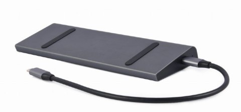Gembird Adapter USB-C 9w1, HDMI, USB-C PD, VGA, DP, USBx3, Audio, LAN