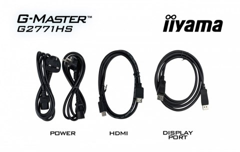 IIYAMA Monitor 27 cali G2771HS-B1 0.4ms,Fast IPS,DP,2xHDMI,240Hz,350cd, Adaptive G-SYNC - 1920 x 1080 @48-240Hz DisplayPort Only