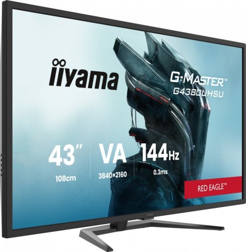 IIYAMA Monitor G-Master 42.5 cala G4380UHSU-B2 4K,VA, 2xHDMI 2.1, 2xDP, 0,3ms, 144Hz, 550cd, 4000:1, USB HUBx4, 2x7W