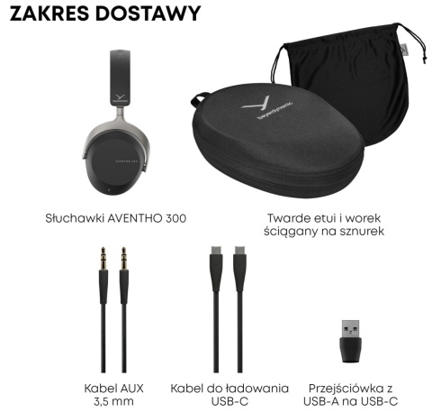 Słuchawki bezprzewodowe BEYERDYNAMIC Aventho 300 Czarny